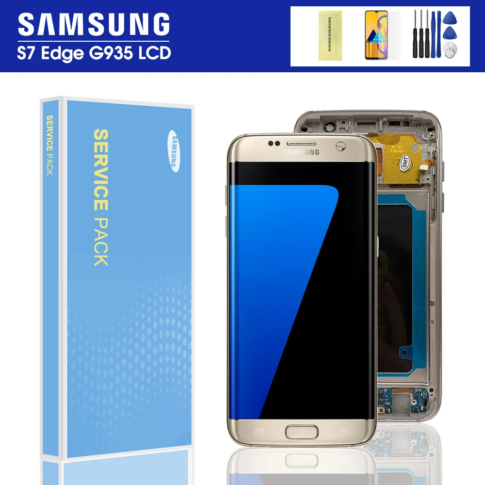 AMOLED 5.5" S7Edge LCD For Samsung Galaxy S7 Edge Screen G935 G935F SM-G935F LCD Display Touch Digitizer Assembly With Fra
AMOLED 5.5" S7Edge LCD For Samsung Galaxy S7 Edge Screen G935 G935F SM-G935F LCD Display Touch Digitizer Assembly With Fra