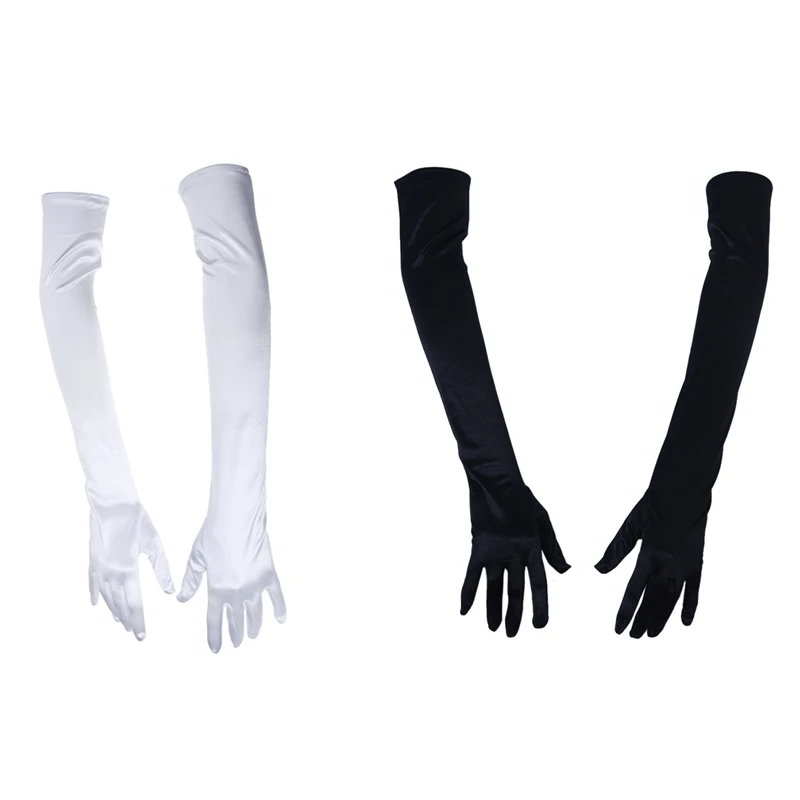2Pcs 21 Inch Women Arm Long Satin Elbow Gloves For Evening Wedding Fancy Dress Costume - Black & White
2Pcs 21 Inch Women Arm Long Satin Elbow Gloves For Evening Wedding Fancy Dress Costume - Black & White