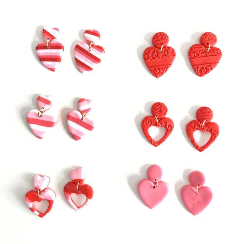 2023 Happy Valentine's Day Earrings Soft Pottery Red Pink Heart Earrings Wedding Decor for Weedings Happy Birthday Party Decor
2023 Happy Valentine's Day Earrings Soft Pottery Red Pink Heart Earrings Wedding Decor for Weedings Happy Birthday Party Decor