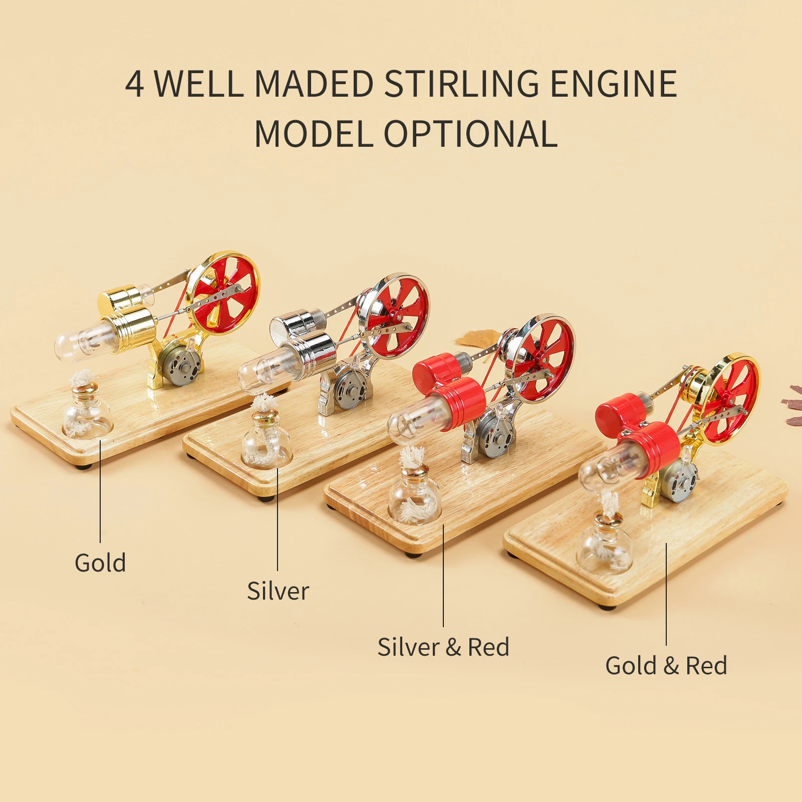 Stirling Engine Kit Electricity Generator Hot Air Motor Model Physical Generator Model with LED Light Flywheel Design Science
Stirling Engine Kit Electricity Generator Hot Air Motor Model Physical Generator Model with LED Light Flywheel Design Science