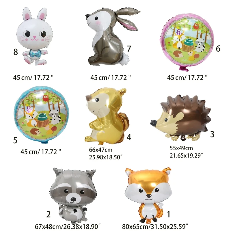 Woodland Giant Zoo Animal Foil Balloon Cute Squirrel Fox Raccoon Large Aluminum Film Jungle Theme Children Kids Birthday Party
Woodland Giant Zoo Animal Foil Balloon Cute Squirrel Fox Raccoon Large Aluminum Film Jungle Theme Children Kids Birthday Party