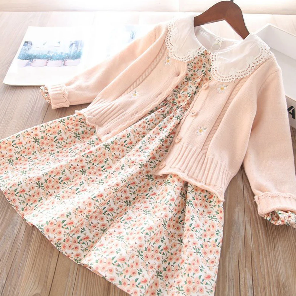Menoea Girls' Clothing Set 2-11 Year Old Spring/Autumn New Girls' Sweet Print Dress+Purple Sweater Cardigan Two Piece Set
Menoea Girls' Clothing Set 2-11 Year Old Spring/Autumn New Girls' Sweet Print Dress+Purple Sweater Cardigan Two Piece Set