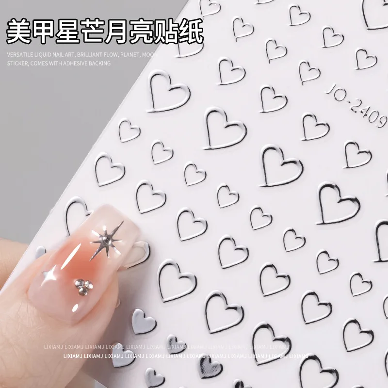 Mirror Metallic Silver Nail Stickers Love Star Decals Nail Art Decorations French Manicure Self-adhesive Sliders Accessories
Mirror Metallic Silver Nail Stickers Love Star Decals Nail Art Decorations French Manicure Self-adhesive Sliders Accessories