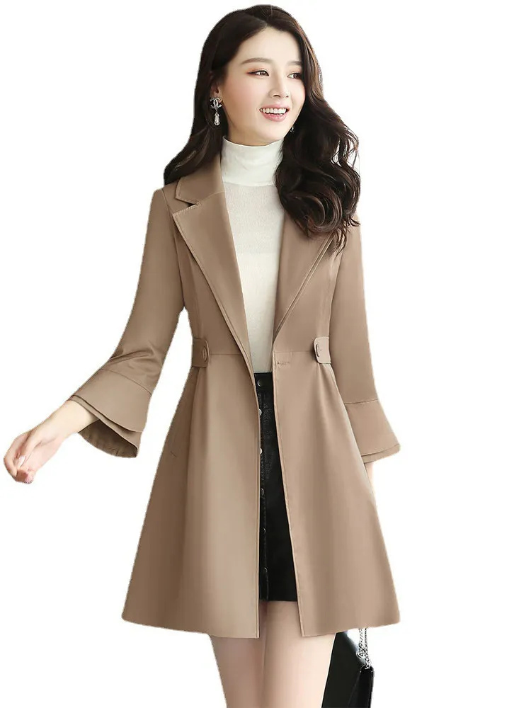 Mid-length Windbreaker Women 2022 Spring New Temperament Korean Version Fashion Slim Lapel Long-sleeved Jacket Trendy LR2405
Mid-length Windbreaker Women 2022 Spring New Temperament Korean Version Fashion Slim Lapel Long-sleeved Jacket Trendy LR2405