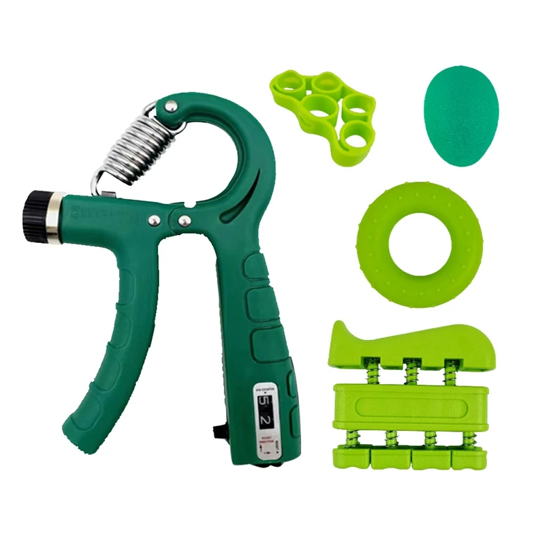 5Pack Grip Strength Trainer Kit + Finger Exerciser Hand Extension Exerciser Green
5Pack Grip Strength Trainer Kit + Finger Exerciser Hand Extension Exerciser Green