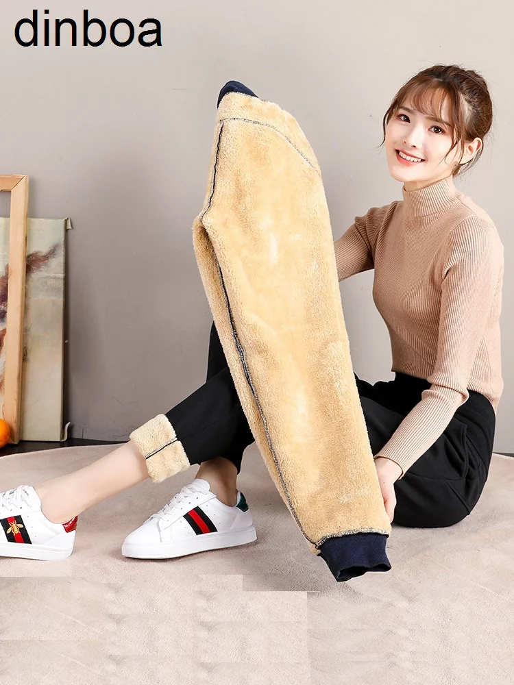 Women Pants Warm Winter Thick Lambskin Cashmere Pants High Waist Black Harem Long Trousers Wool Cold Resistant Pants Peledresss
Women Pants Warm Winter Thick Lambskin Cashmere Pants High Waist Black Harem Long Trousers Wool Cold Resistant Pants Peledresss