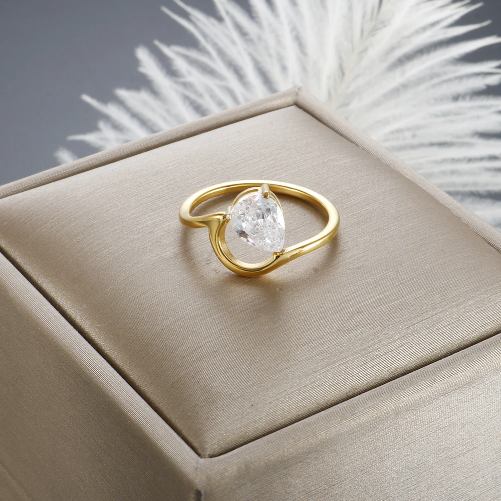 Elegant Zircon Ring for Lover Girl Couple Stainless Steel Gold Plated Stackable Engagement Wedding Gift Jewelry Wholesales
Elegant Zircon Ring for Lover Girl Couple Stainless Steel Gold Plated Stackable Engagement Wedding Gift Jewelry Wholesales