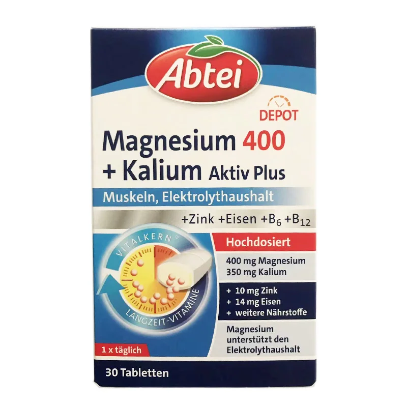 Abtei Magnesium 400 mg Kalium Aktiv Plus Muskeln Elektrolythaushalt Zink Eisen B6 B12 30 Tabletten Free Shipping
Abtei Magnesium 400 mg Kalium Aktiv Plus Muskeln Elektrolythaushalt Zink Eisen B6 B12 30 Tabletten Free Shipping