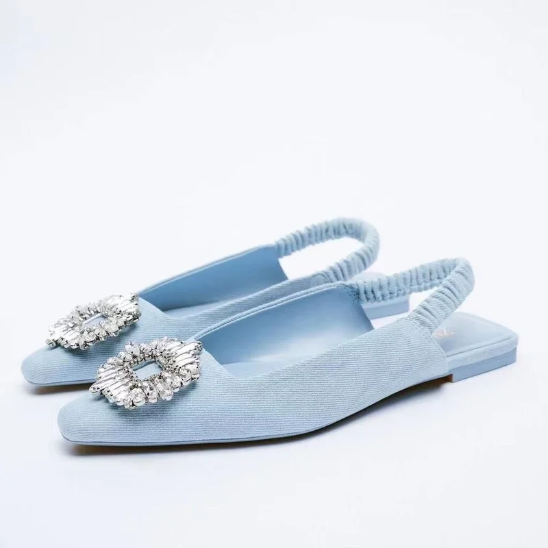 Shoes Summer Sandals Women Shoes Blue Denim Fabric Flat Sandals Casual Mules Rhinestone Sequins Designer Womens Sandals 2022
Shoes Summer Sandals Women Shoes Blue Denim Fabric Flat Sandals Casual Mules Rhinestone Sequins Designer Womens Sandals 2022