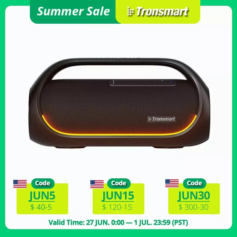 Tronsmart Bang Bluetooth Speaker 60W Loud Speaker with Stereo Sound, Built-in Power Bank, IPX6 Waterproof, for Party, Outdoor
Tronsmart Bang Bluetooth Speaker 60W Loud Speaker with Stereo Sound, Built-in Power Bank, IPX6 Waterproof, for Party, Outdoor