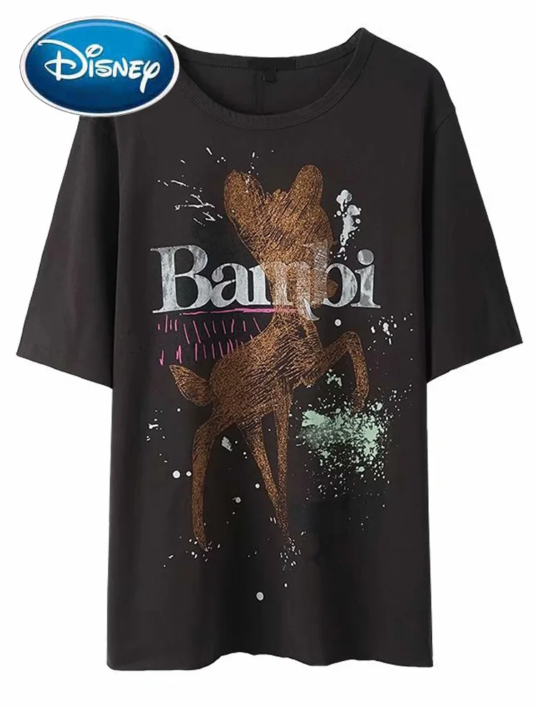 Disney T-Shirt Harajuku Bambi Deer Letter Ink Graffiti Cartoon Print Casual Women Short Sleeve O-Neck Pullover Tee Tops Female
Disney T-Shirt Harajuku Bambi Deer Letter Ink Graffiti Cartoon Print Casual Women Short Sleeve O-Neck Pullover Tee Tops Female