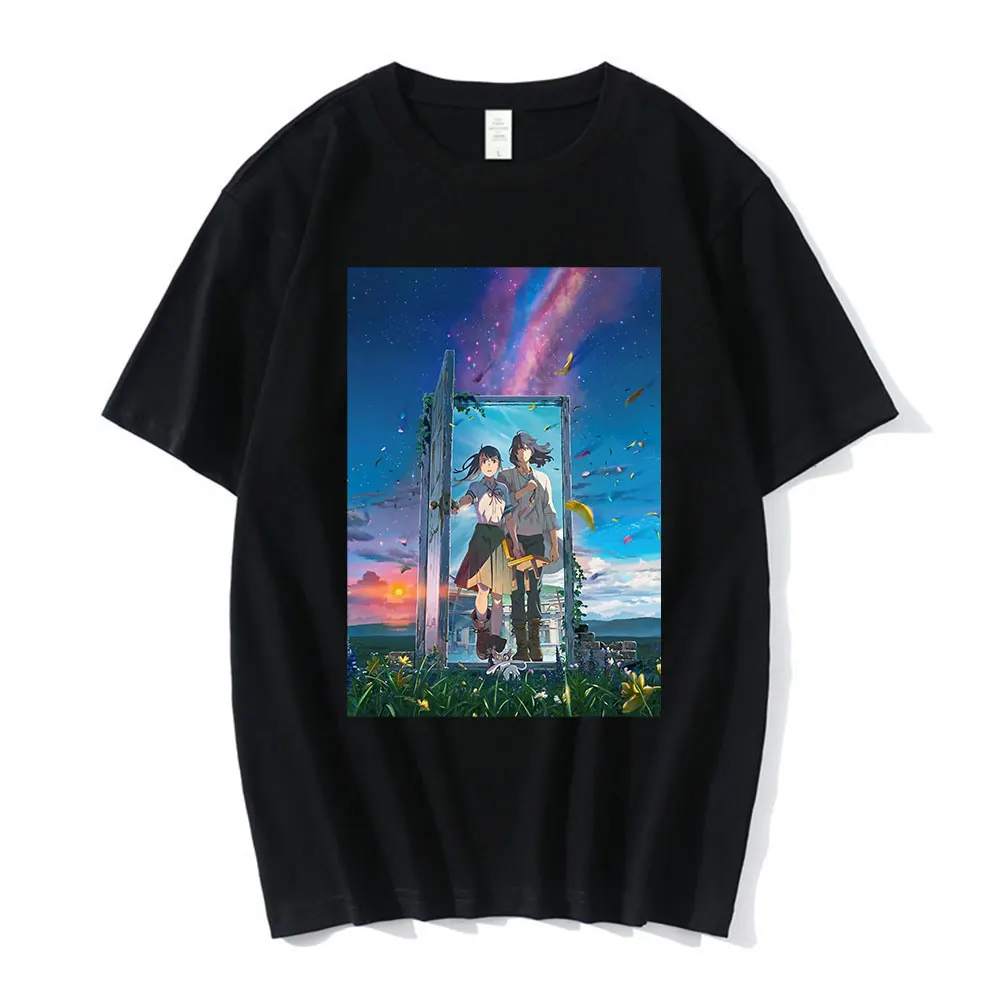 Anime Suzume No Tojimari Daijin Graphic Print T Shirt Men Women Summer Cotton Short Sleeve T-shirt Harajuku Oversized T-shirts 
Anime Suzume No Tojimari Daijin Graphic Print T Shirt Men Women Summer Cotton Short Sleeve T-shirt Harajuku Oversized T-shirts