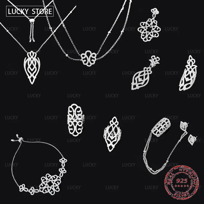 Luxury S925 Sterling Silver Arabian Flower Ring Earring Necklace elegant temperament luxury jewelry
Luxury S925 Sterling Silver Arabian Flower Ring Earring Necklace elegant temperament luxury jewelry