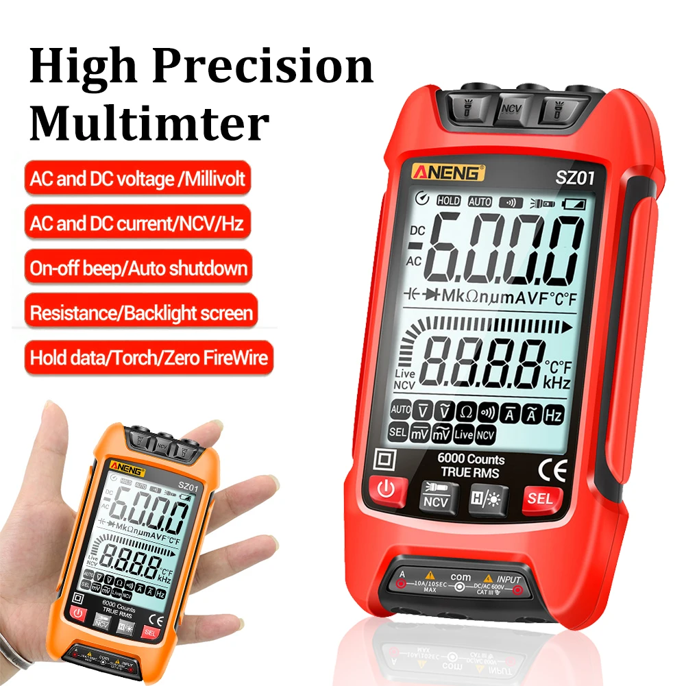 Digital Multimeter Smart Auto Range 10A 1Ω Tester Meter Ohm Hz Capacitance AC DC Voltage Resistance Transistor Testers
Digital Multimeter Smart Auto Range 10A 1Ω Tester Meter Ohm Hz Capacitance AC DC Voltage Resistance Transistor Testers