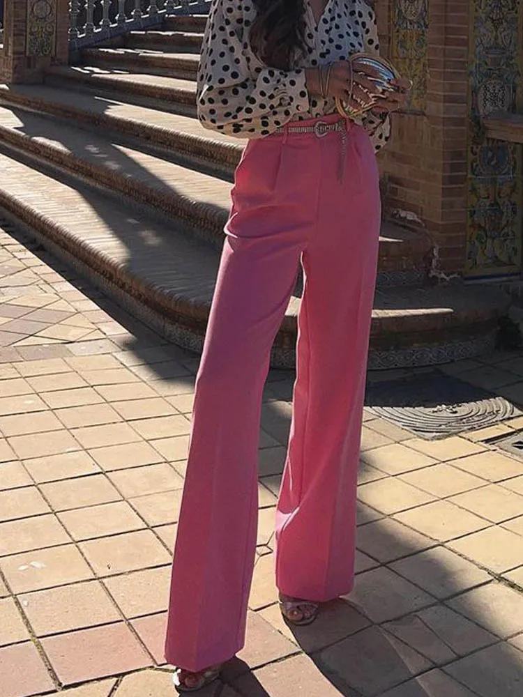 KUMSVAG 2022 Summer Women Fashion Wide Leg Pants Solid High waist Button Zipper Female Casual Street Trousers Clothing
KUMSVAG 2022 Summer Women Fashion Wide Leg Pants Solid High waist Button Zipper Female Casual Street Trousers Clothing