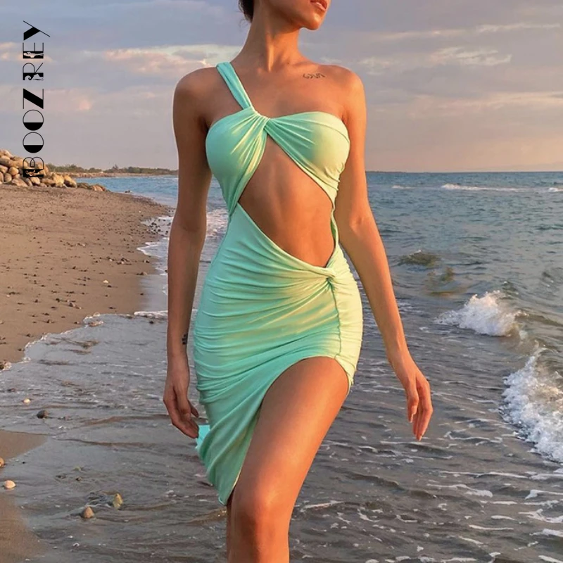 BoozRey One-shoulder Suspender Kinked Hollow Elegant Dress Summer 2022 New High Slit Solid Dress for Women Party Clubwear Girl
BoozRey One-shoulder Suspender Kinked Hollow Elegant Dress Summer 2022 New High Slit Solid Dress for Women Party Clubwear Girl