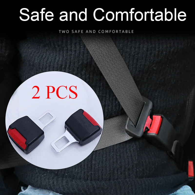 

2pc Creative Black Car Seat Belt Clip Extender ремень безопасности Safety Seatbelt Lock Buckle Plug Thick Insert Socket