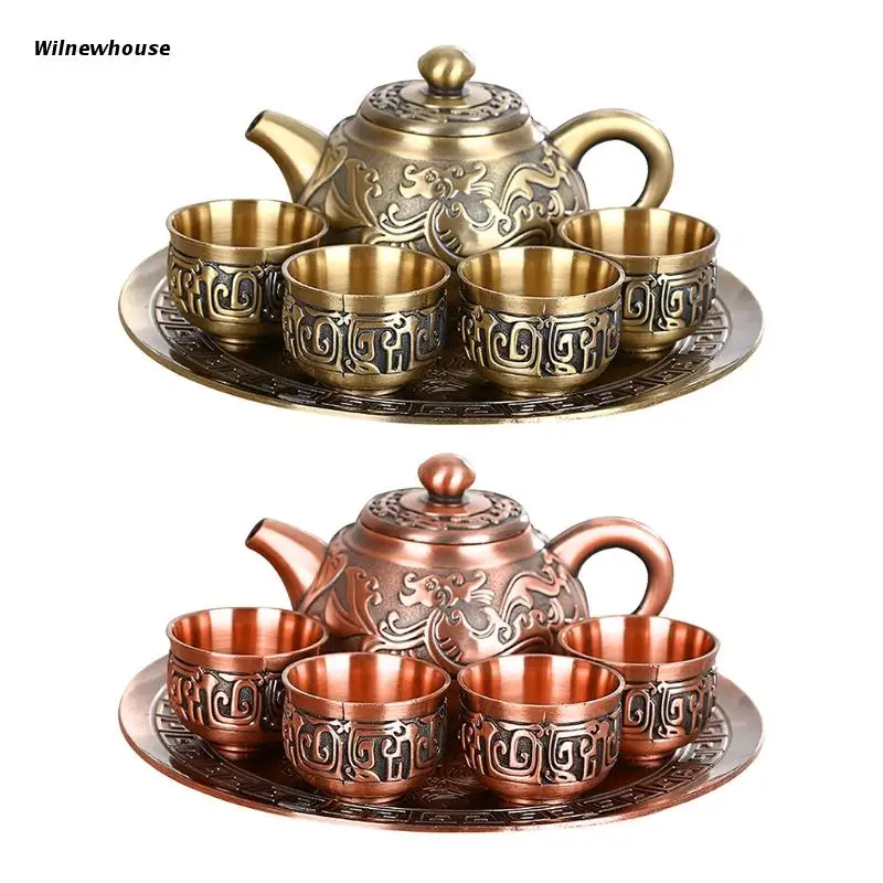 F63A Tea Decanter Set With Cups And Serving Tray Wine Accessory Luxurious Gift Craftsmanship Set 
F63A Tea Decanter Set With Cups And Serving Tray Wine Accessory Luxurious Gift Craftsmanship Set