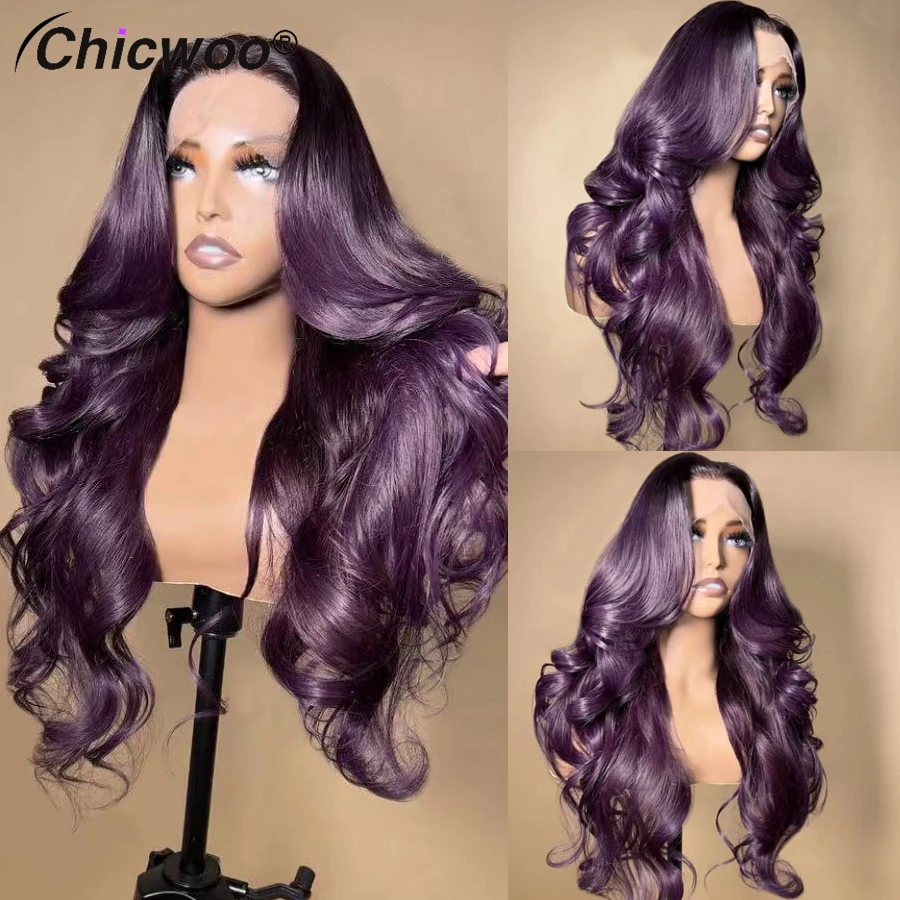 Ombre Dark Purple Color Remy Brazilian Human Hair Wigs with Baby Hairline 13x4 13x6 Lace Frontal Loose Body Wave Wig for Women
Ombre Dark Purple Color Remy Brazilian Human Hair Wigs with Baby Hairline 13x4 13x6 Lace Frontal Loose Body Wave Wig for Women
