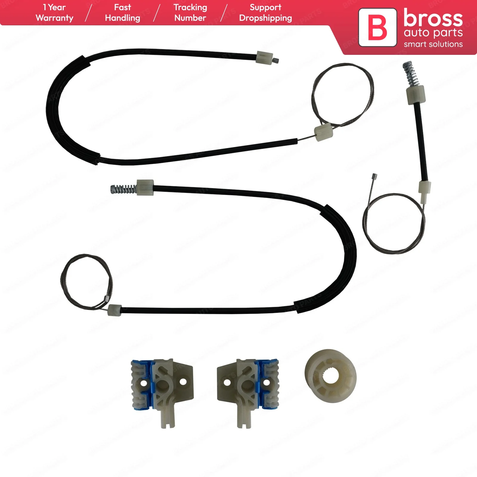 Bross Auto Parts BWR5360 Electrical Power Window Regulator Repair Set Front Right Door 5C6837464K for VW Jetta A6 A7 2011-2020
Bross Auto Parts BWR5360 Electrical Power Window Regulator Repair Set Front Right Door 5C6837464K for VW Jetta A6 A7 2011-2020
