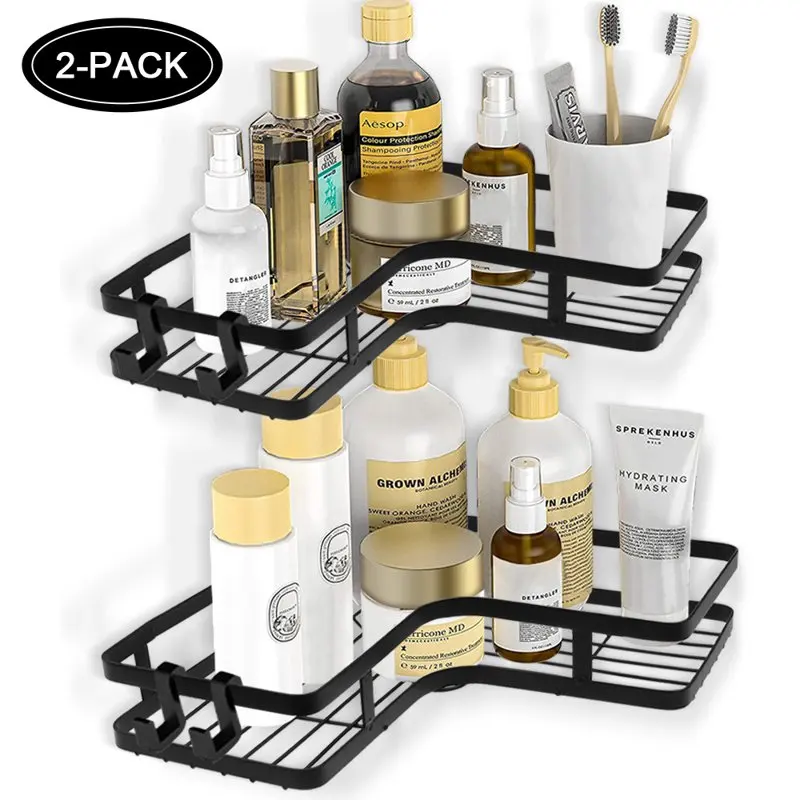 Shower Caddy Corner, Bathroom Corner Shower Shelf, Adhesive Wall Mounted Shower Caddy with 8 Hooks, 2-Pack Adhesive Stainless St
Shower Caddy Corner, Bathroom Corner Shower Shelf, Adhesive Wall Mounted Shower Caddy with 8 Hooks, 2-Pack Adhesive Stainless St