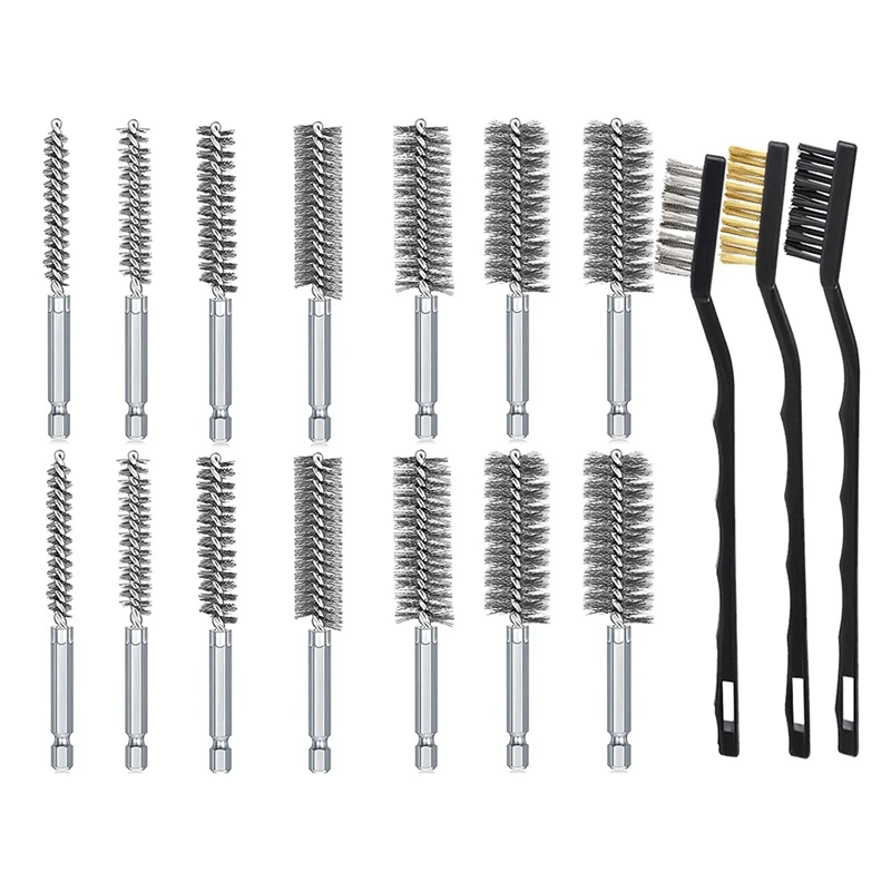 16Pcs Wire Brush Set, Wire Bore Brush For Drill Impact Driver In 14 Sizes With Industrial Wire Brushes Durable
16Pcs Wire Brush Set, Wire Bore Brush For Drill Impact Driver In 14 Sizes With Industrial Wire Brushes Durable