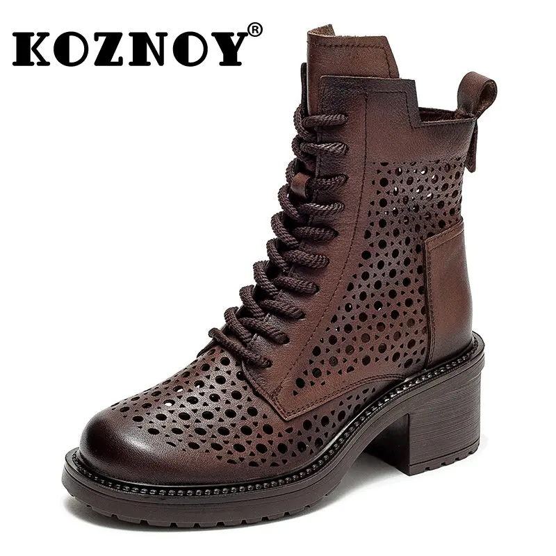 Koznoy Elegant Boots and Ankle Boots for Women 6cm Moccasins Hollow Sandals Natural Cow Genuine Leather Mid Calf Summer Shoes
Koznoy Elegant Boots and Ankle Boots for Women 6cm Moccasins Hollow Sandals Natural Cow Genuine Leather Mid Calf Summer Shoes