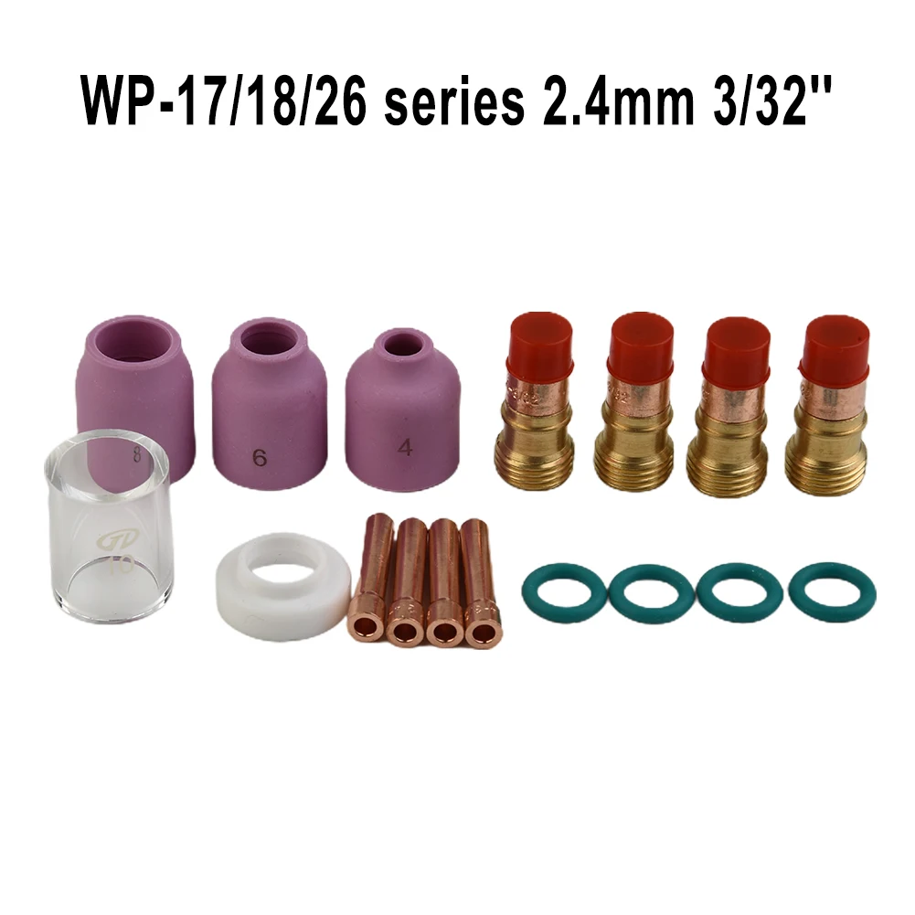 18pcs Welding plasma Nozzle 2.4mm Accessories Ceramic Consumables Kit Soldering Stubby Gas Lens TIG WP17/18/26
18pcs Welding plasma Nozzle 2.4mm Accessories Ceramic Consumables Kit Soldering Stubby Gas Lens TIG WP17/18/26