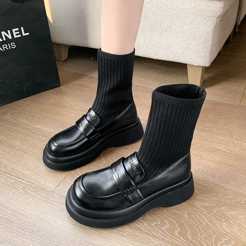 Women's Socks Boots Autumn and Winter New Wedge Platform Shoes Knitted Lace Light Casual Shoes Outdoor Fashion Women's Boots New 
Women's Socks Boots Autumn and Winter New Wedge Platform Shoes Knitted Lace Light Casual Shoes Outdoor Fashion Women's Boots New
