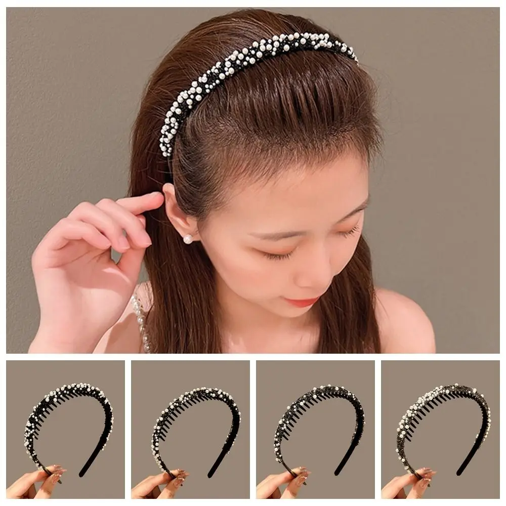 with Toothed Rhinestone Headband Vintage Make Up Crystal Pearl Hairband Korean Style Face Wash Female
with Toothed Rhinestone Headband Vintage Make Up Crystal Pearl Hairband Korean Style Face Wash Female