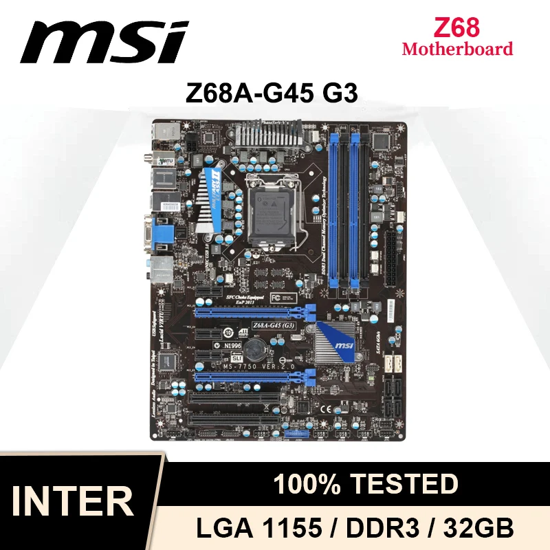 MSI Z68A-G45 G3 motherboard LGA 1155 motherboard Intel Z68 Xeon E3-1220 ddr3 32gb CPU PCI-E 3.0 SATA3 USB3.0 HDMI ATX
MSI Z68A-G45 G3 motherboard LGA 1155 motherboard Intel Z68 Xeon E3-1220 ddr3 32gb CPU PCI-E 3.0 SATA3 USB3.0 HDMI ATX