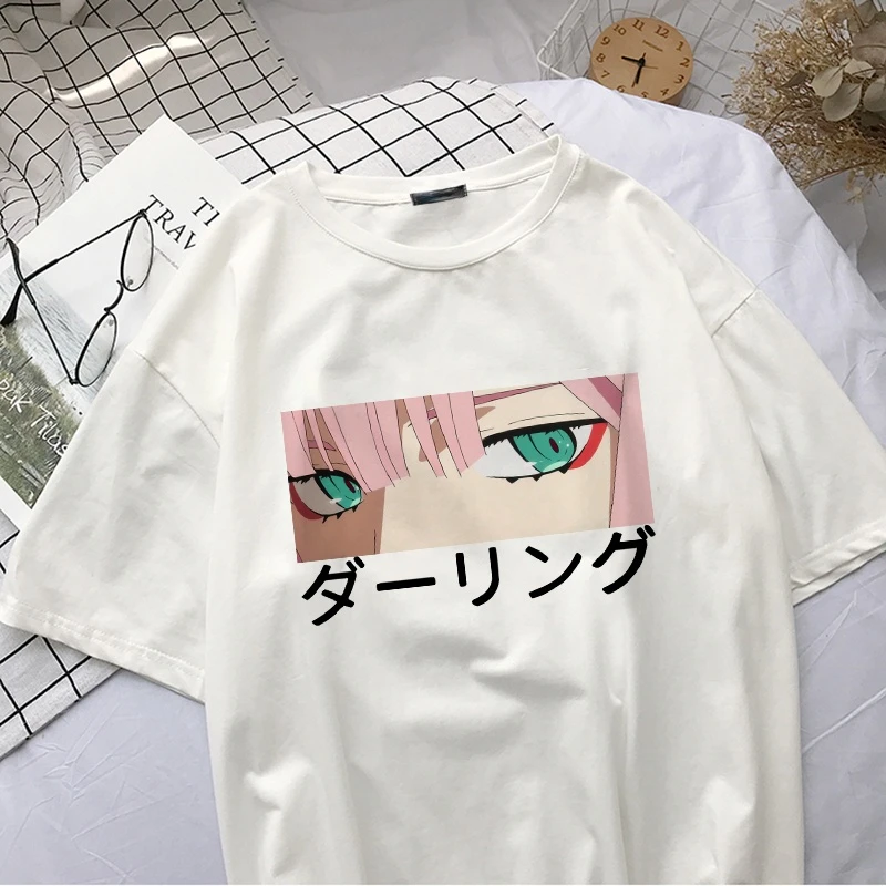 

Summer Harajuku darling in the franxx anime Zero TWO beautiful girls print Tops Ulzzang loose short-sleeve chic women T-shirt