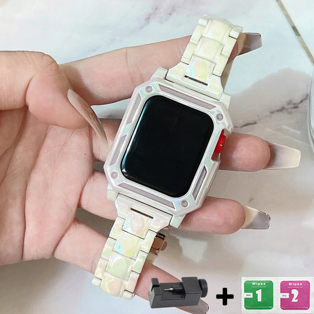 Correa for apple watch 38mm40mm 41mm iwatch series 7 6 5 4 3 transparent laser Smart watchband+watchcase bracelet 42mm 44mm 45mm 
Correa for apple watch 38mm40mm 41mm iwatch series 7 6 5 4 3 transparent laser Smart watchband+watchcase bracelet 42mm 44mm 45mm