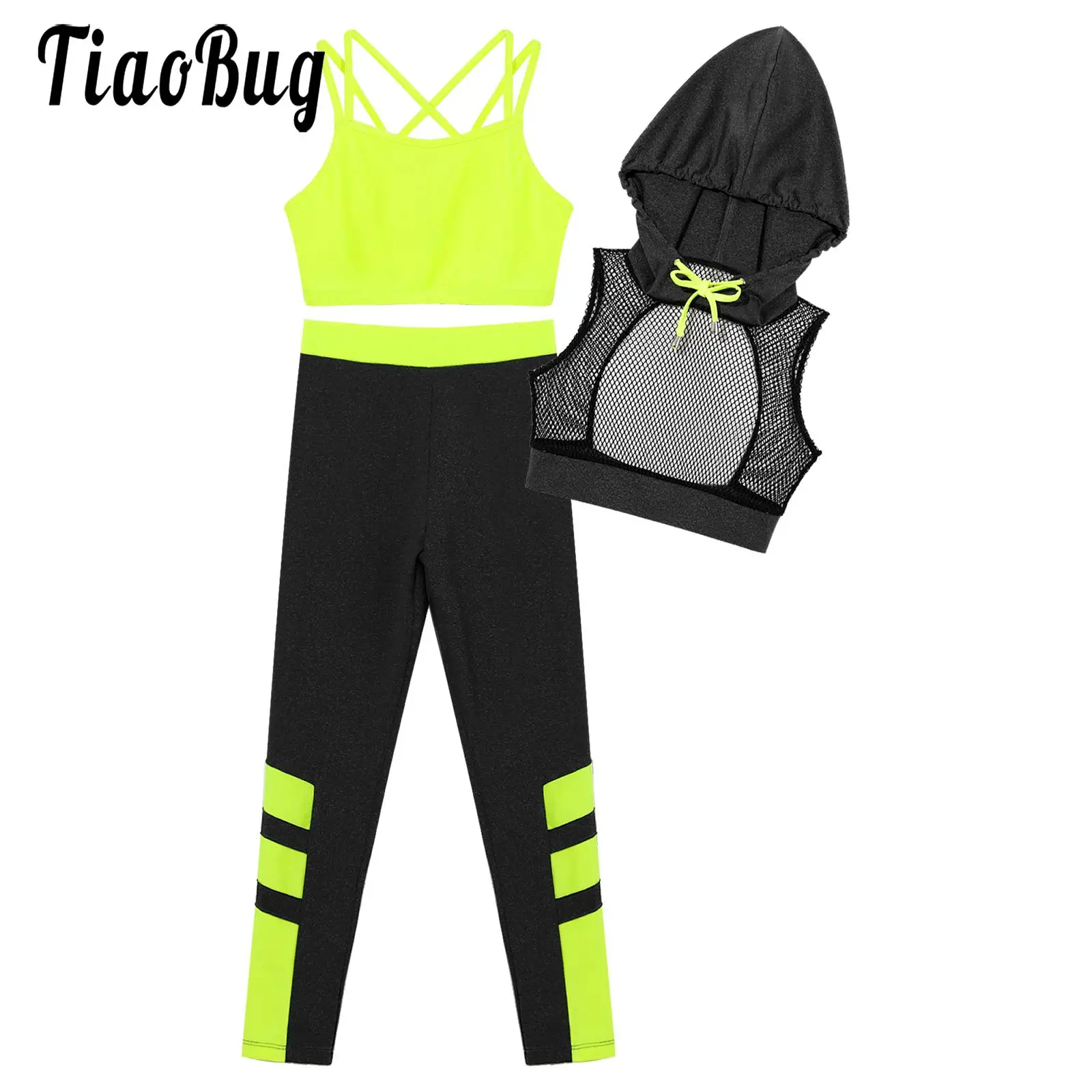 Kids Girls Sport Set 3 Piece Camisole Hooded Mesh Crop Top and Sports Leggings Jersey Suit Teens Hip Hop Street Dance Clothing
Kids Girls Sport Set 3 Piece Camisole Hooded Mesh Crop Top and Sports Leggings Jersey Suit Teens Hip Hop Street Dance Clothing