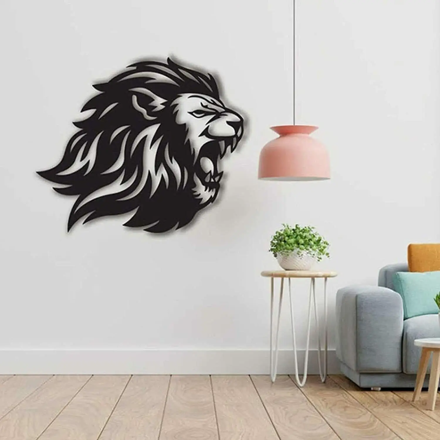 

Lion Wall Logo Lion King Metal Art Silhouette Wall Sculptures 13 3/4 inch