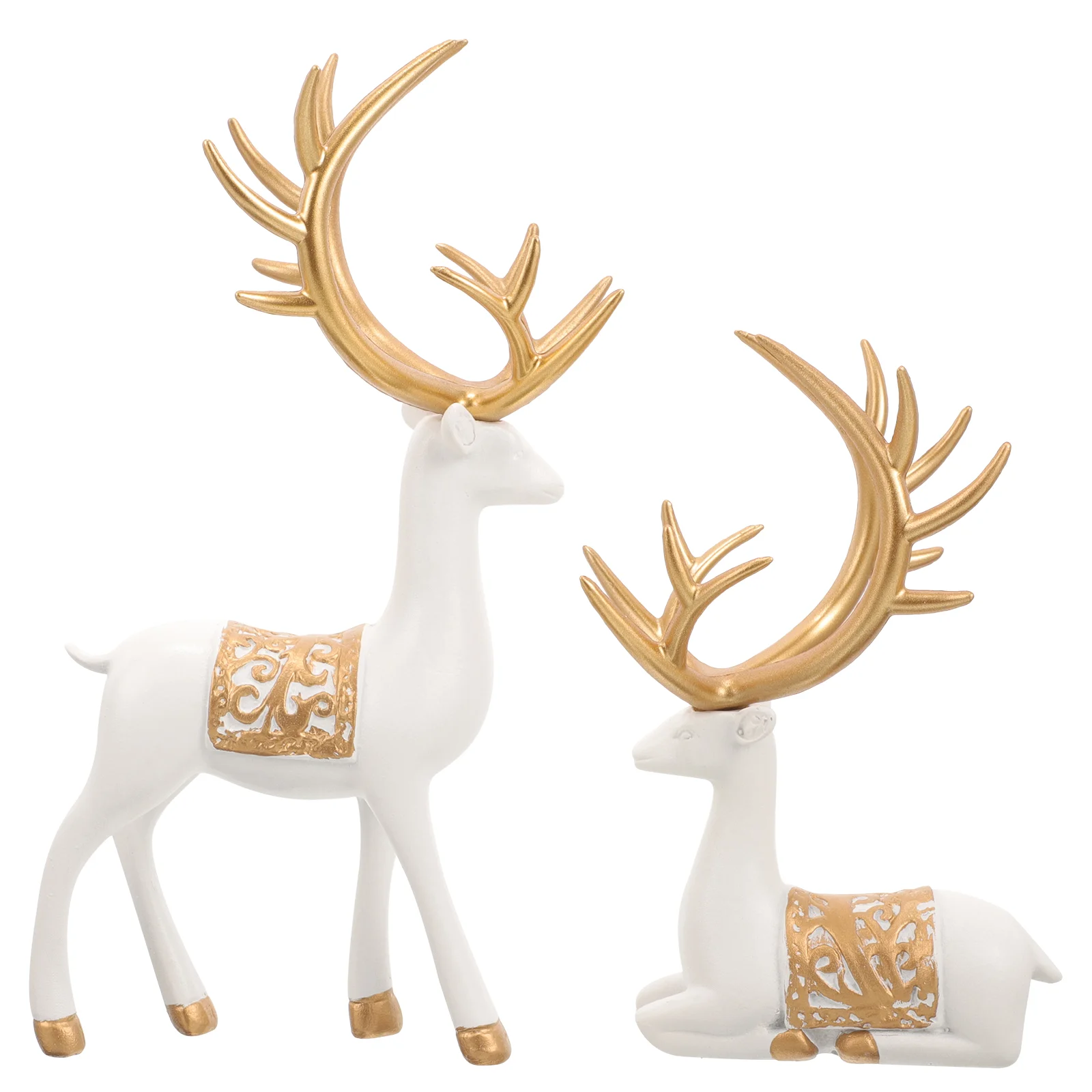 

Office Decor Craft Ornament Reindeer Decors Decorations Resin Statues Party Figurines Synthetic Tabletop Centerpiece Christmas