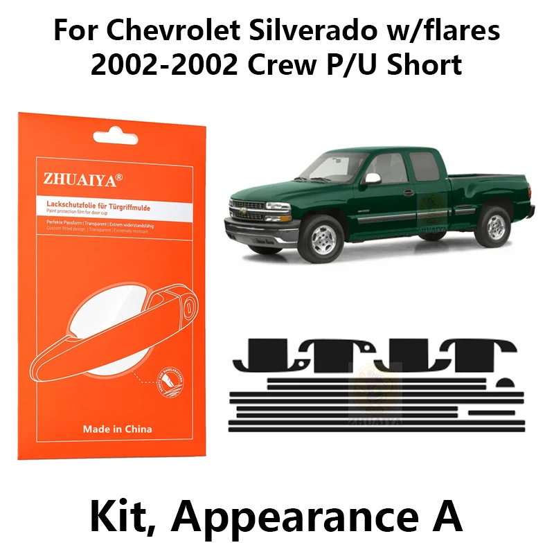 Door Edge Guards Door Handle Cup Paint Protection Film TPU PPF For Chevrolet Silverado w/flares 2004-2002 Crew P/U Short
Door Edge Guards Door Handle Cup Paint Protection Film TPU PPF For Chevrolet Silverado w/flares 2004-2002 Crew P/U Short