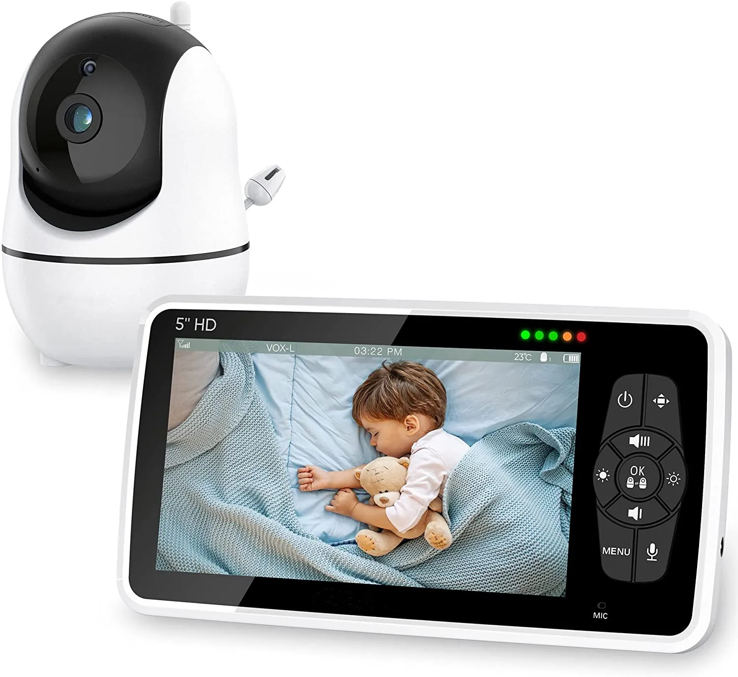 

Беспроводная видеоняня 5,0 P HD с камерой, ночным видением и функцией сна