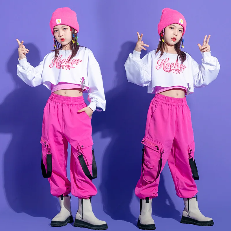 Youth Hip-Hop Dance Cropped Sweatshirt Pink Pants Outfits Costumes Girls Hiphop Jazz Street Dance Suits High-waist Rave Clothes
Youth Hip-Hop Dance Cropped Sweatshirt Pink Pants Outfits Costumes Girls Hiphop Jazz Street Dance Suits High-waist Rave Clothes
