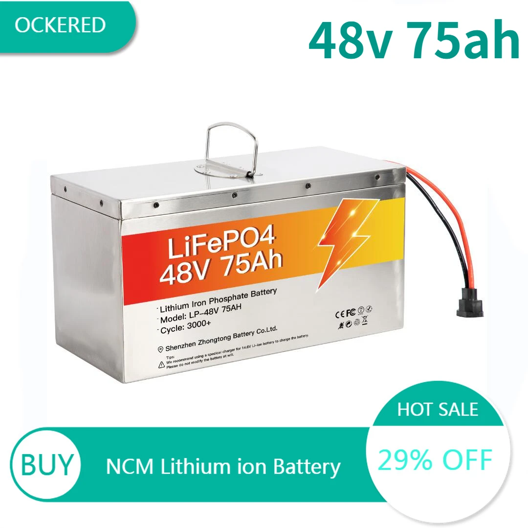 Deep Cycles 48V 75Ah Lithium Ion Rechargeable Battery Max ChargeDischarge Current 1C with BMS for Electric Vehicle RV
Deep Cycles 48V 75Ah Lithium Ion Rechargeable Battery Max ChargeDischarge Current 1C with BMS for Electric Vehicle RV