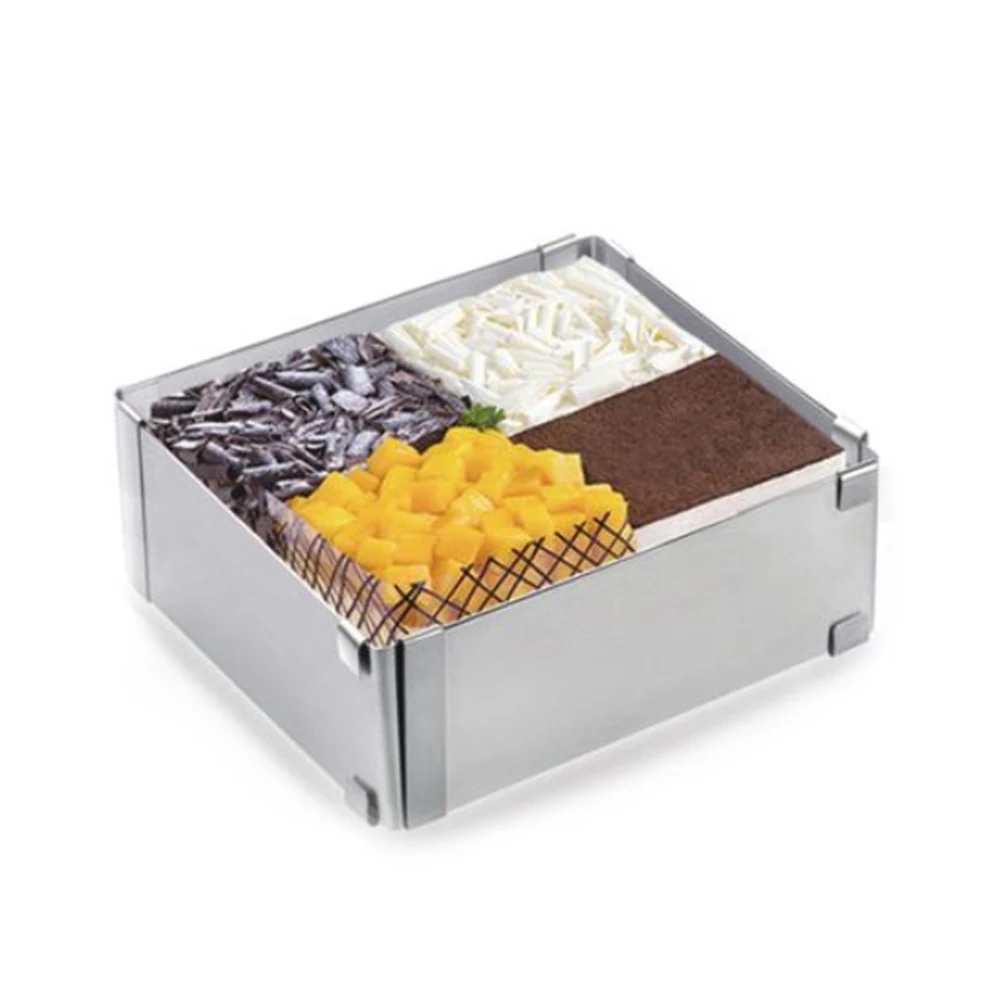 Adjustable Mousse Ring Square Stainless Steel Cake Baking Mold DIY Baking Cake Tools Kitchen Bakeware Tools(6-11 inches)
Adjustable Mousse Ring Square Stainless Steel Cake Baking Mold DIY Baking Cake Tools Kitchen Bakeware Tools(6-11 inches)