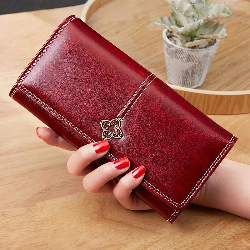 Retro Zipper Women's Wallet Oil Wax PU Leather Long Card Holder Soft Wallets for Women 2022 Multi-function Large Capacity Clutch
Retro Zipper Women's Wallet Oil Wax PU Leather Long Card Holder Soft Wallets for Women 2022 Multi-function Large Capacity Clutch