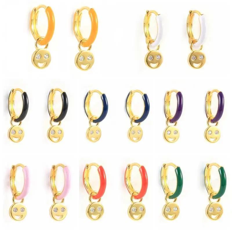 925 Silver Colorful Enamel Smiley Pendant Dangle Earrings For Ladies Fashion Trending Ins Accessories In The Same Earrings gifts
925 Silver Colorful Enamel Smiley Pendant Dangle Earrings For Ladies Fashion Trending Ins Accessories In The Same Earrings gifts