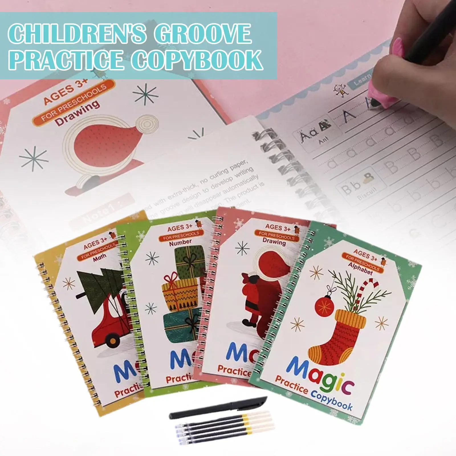 Magic Practice Copybook 3D Groove Reusable Writing English Book For Kid Calligraphy Wipe-free Children Toys Gift Study Supp E3G9
Magic Practice Copybook 3D Groove Reusable Writing English Book For Kid Calligraphy Wipe-free Children Toys Gift Study Supp E3G9