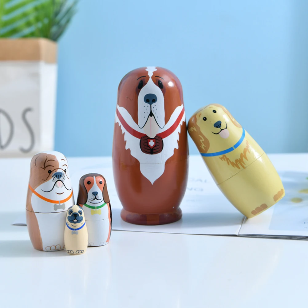 Russian Wooden Dolls Set DIY Handmade Lovely Dog Design Nesting Dolls Cute Doll for Children Holiday Gifts
Russian Wooden Dolls Set DIY Handmade Lovely Dog Design Nesting Dolls Cute Doll for Children Holiday Gifts