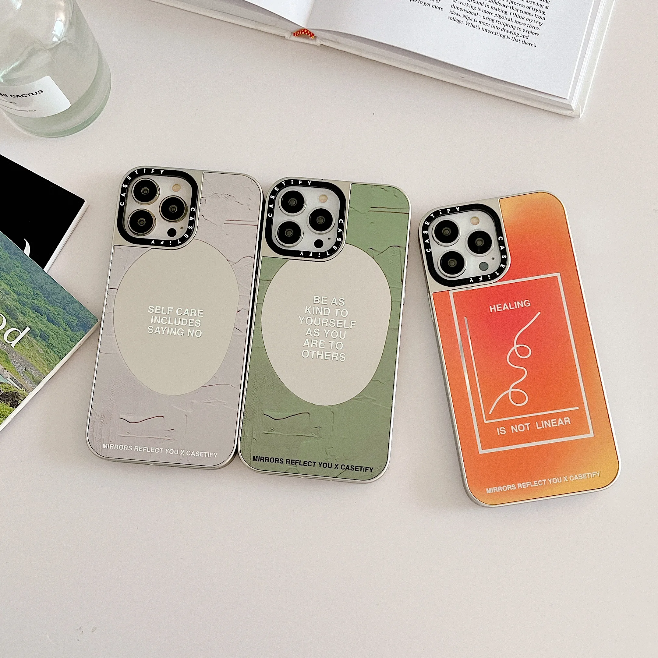 

Casetify Electroplating Vanity Mirror Inspirational Quotes Artistic Phone Cases For iPhone 14 13 12 11 Pro Max Back Cover