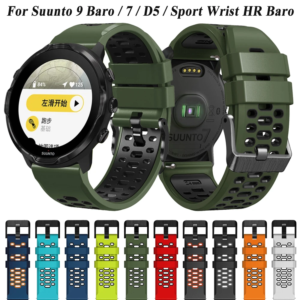 

24mm Bracelet Watch For SUUNTO 9 Baro Correa Silicone Wristband Strap For Suunto 7 D5 Spartan Sport Wrist HR Baro Smartwatch