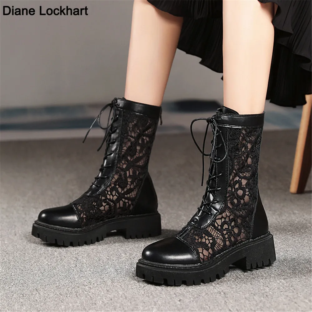 Women Boot Breathable Lace Mesh Lace Up 2022 New Punk Gothic Ankle Boots Platform Shoes Women Summer Boots Ladies Size 35-45
Women Boot Breathable Lace Mesh Lace Up 2022 New Punk Gothic Ankle Boots Platform Shoes Women Summer Boots Ladies Size 35-45