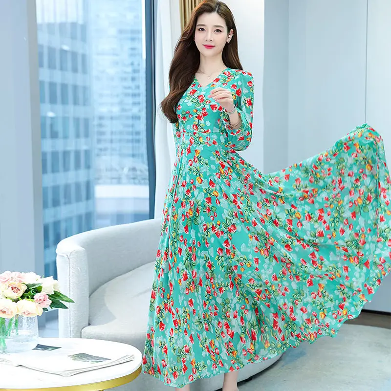 Korean Print Vintage Chic French Long Dress Party Casual Female High Dresses V-neck Boho Beach Clothing for Women Ankle-Length
Korean Print Vintage Chic French Long Dress Party Casual Female High Dresses V-neck Boho Beach Clothing for Women Ankle-Length