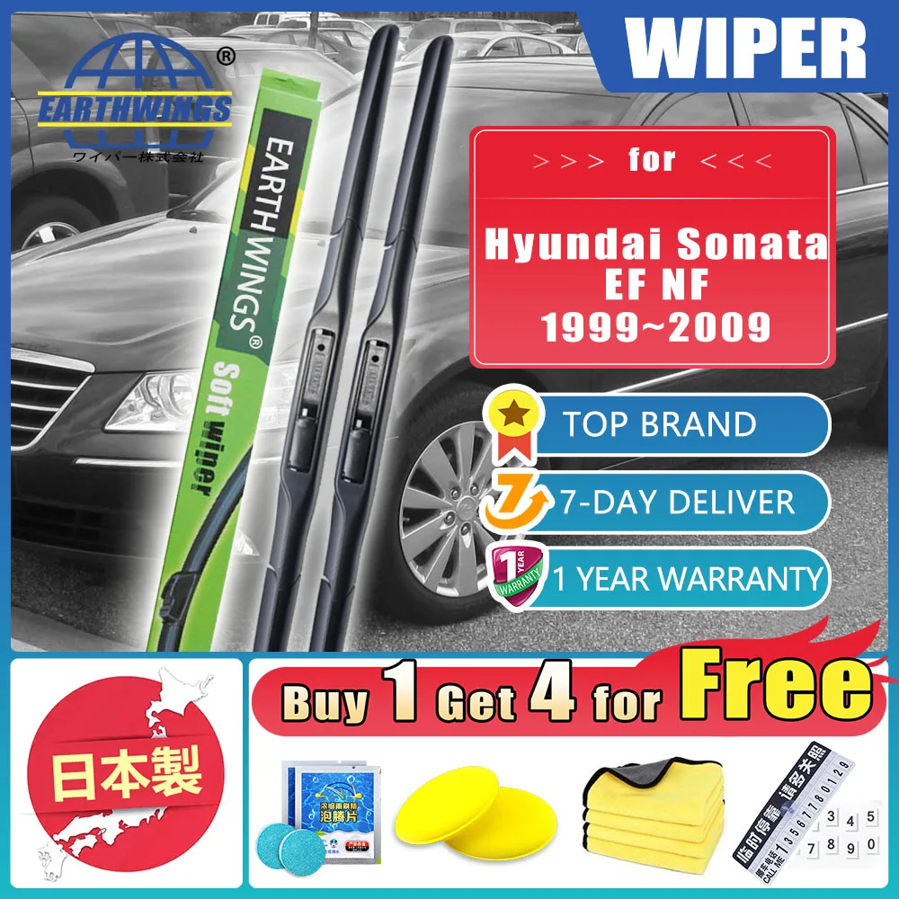 

4x Front Wiper Blades For Hyundai NF Sonata EF Sonica 1999~2009 Hybrid Auto Windscreen Accessories 2000 2001 2002 2003 2005 2007
